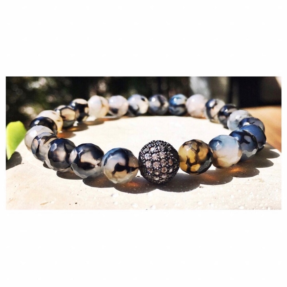 ✨Agate Black Crystal Bracelet